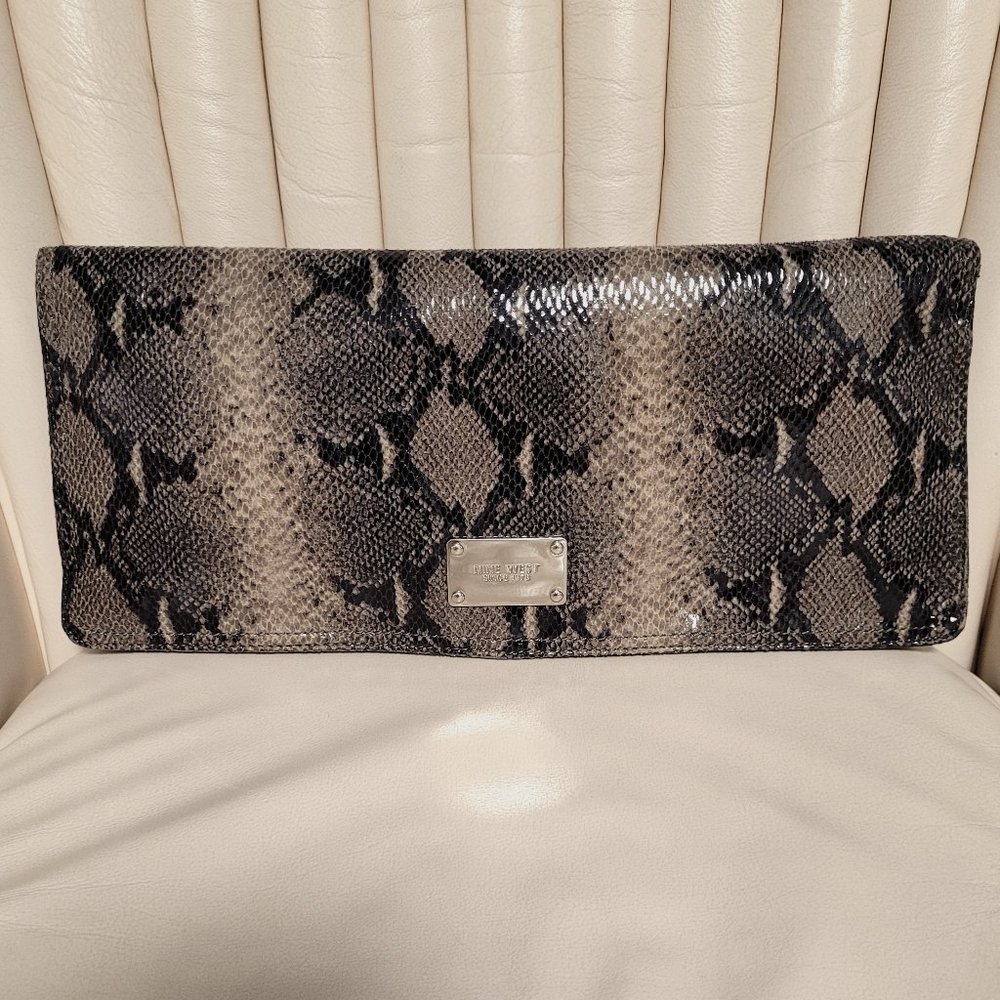 Nine West Faux Snakeskin Clutch